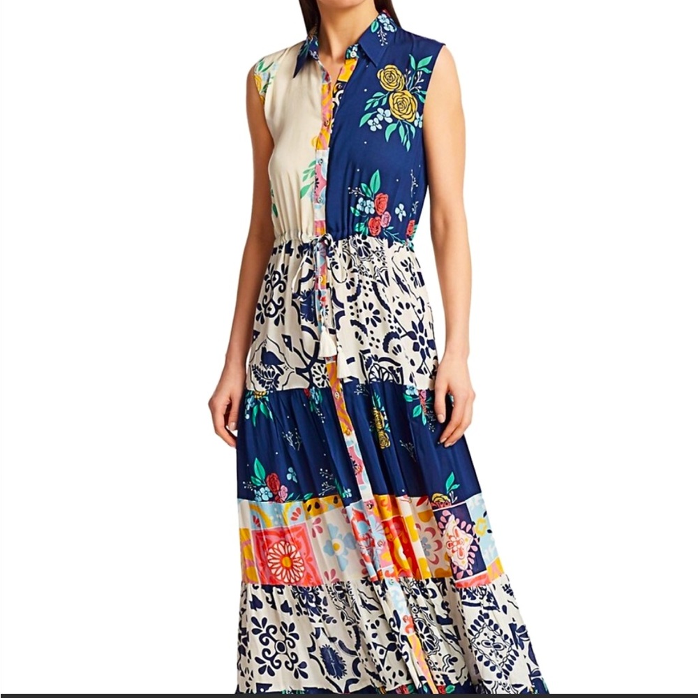 NWT Carolina K Natalie Maxi Dress Terracotta Print